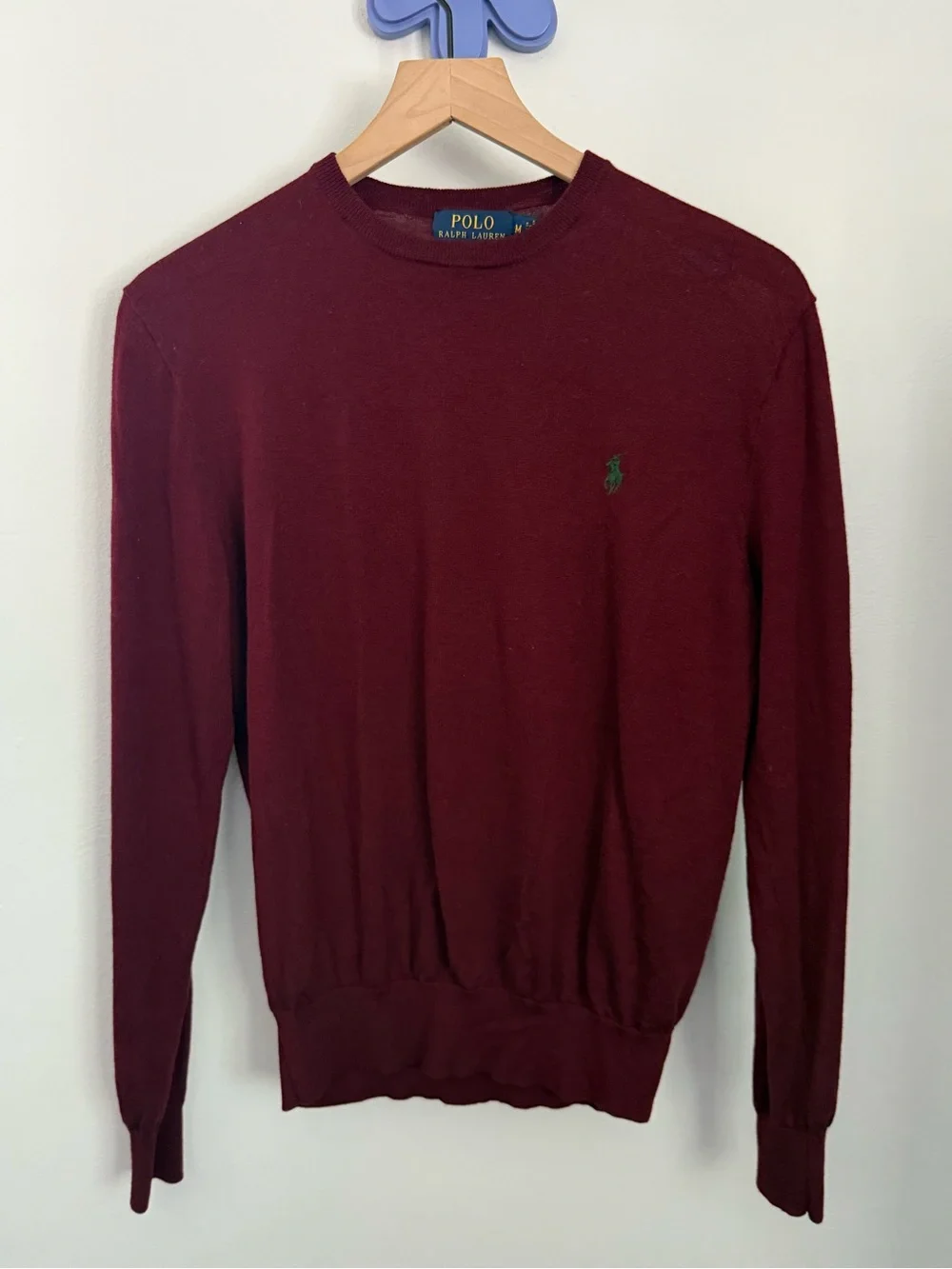Polo Ralph Lauren Women’s Medium Sweater Merino Wool Slim Fit Burgundy Maroon